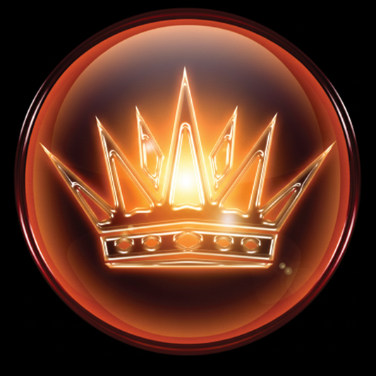 Shiur VaShi image of a glowing crown set against a warm background with sienna tones, reflecting the acceptance of Hashem's kingship on Rosh Hashana.