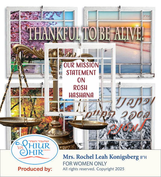Prepare for Rosh Hashona and the High Holidays with a mindset of thankfulness that brings blessing and peace to your year. A musical Torah lecture for Jewish women.